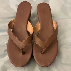 Jimmy Choo Tan leather platform sandals size 8